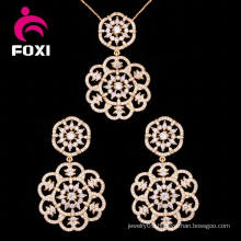 Fashion Set 18k Charming Gold Earring and Pendant Jewelry Set